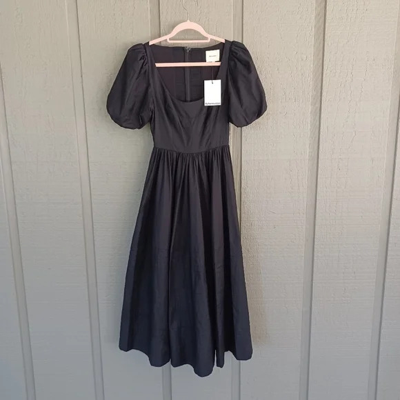 reformation black cotton dress $228 Reformation Rana Dress | Black | Size 0